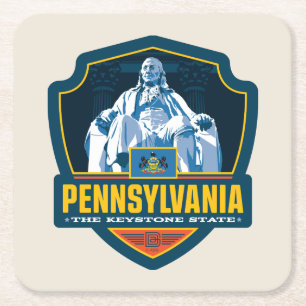Dessous-de-verre Carré En Papier Fierté d'État Pennsylvanie