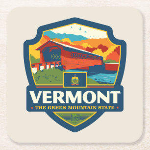Dessous-de-verre Carré En Papier Fierté d'État Vermont