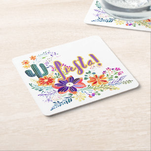 Dessous-de-verre Carré En Papier FIESTA Cactus Artisanat Fleurs Sur mesure
