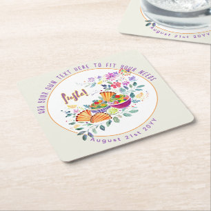 Dessous-de-verre Carré En Papier FIESTA Tacos Guacamole Fleurs Folkart Personnalisé