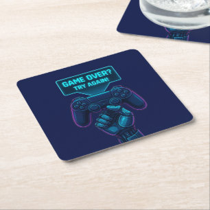 Dessous-de-verre Carré En Papier Fini ? Essayez à nouveau! - Gamer futuriste Cool
