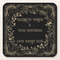 Finition florale sépia dorée et noire de luxe