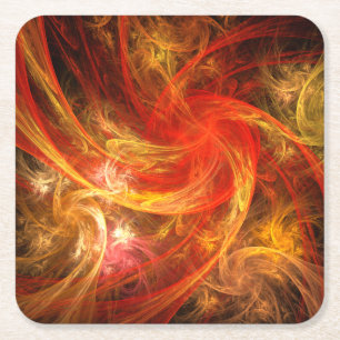 Dessous-de-verre Carré En Papier Firestorm Nova Art Abstrait