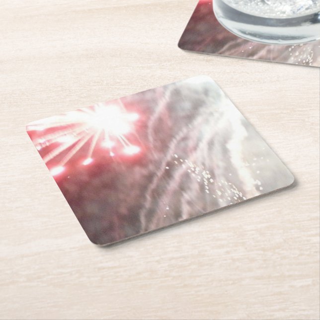 Dessous-de-verre Carré En Papier Fireworks 14 dessous de verre papier (Incliné)