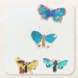 Dessous-de-verre Carré En Papier Five Butterflies