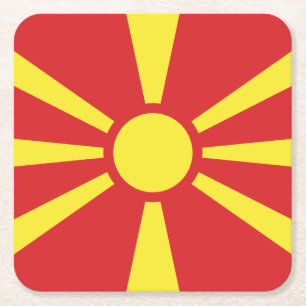 Dessous-de-verre Carré En Papier Flag de Macedonia