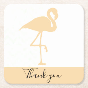 Dessous-de-verre Carré En Papier Flamingo moderne Thank You