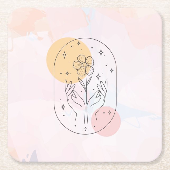 Dessous-de-verre Carré En Papier Fleur (Devant)