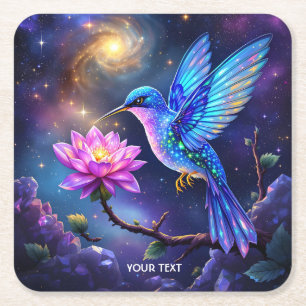 Dessous-de-verre Carré En Papier Fleur de fantaisie mignonne petit oiseau