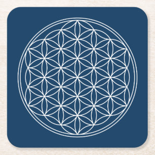 Dessous-de-verre Carré En Papier Fleur de la vie