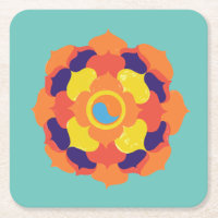 Fleur de Lotus colorée Yin & Yang Mandala