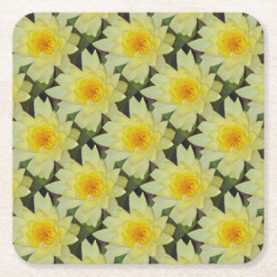 Dessous-de-verre Carré En Papier Fleur de nénuphar jaune