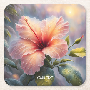 Dessous-de-verre Carré En Papier Fleur d'Hibiscus délicieuse Imaginaire
