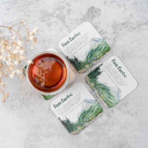 Dessous-de-verre Carré En Papier Fleur sauvage de montagne   Fun Facts Mariage