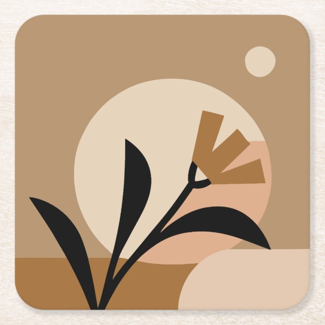 Dessous-de-verre Carré En Papier Fleur Sun Boho (Devant)