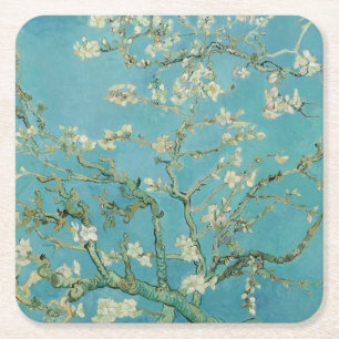 Dessous-de-verre Carré En Papier Fleurs d'amandier par Vincent Van Gogh Beaux-arts