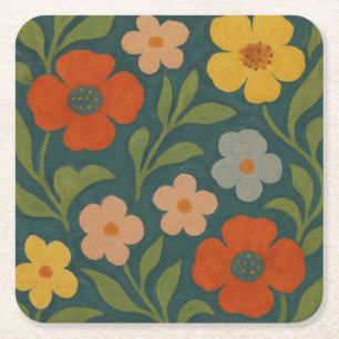 Dessous-de-verre Carré En Papier Fleurs de Cottage