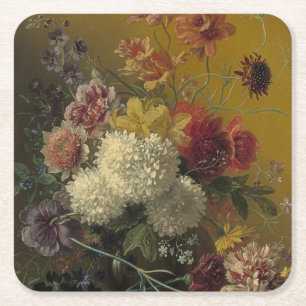 Dessous-de-verre Carré En Papier Fleurs de maître hollandais antique Georgius van O