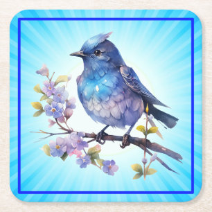 Dessous-de-verre Carré En Papier Fleurs d'oiseau de fée aquarelle Clipart-73611
