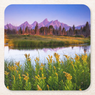 Dessous-de-verre Carré En Papier Fleurs   Grand Teton National Park, Wyoming