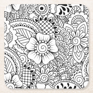 Dessous-de-verre Carré En Papier Fleurs inspirées