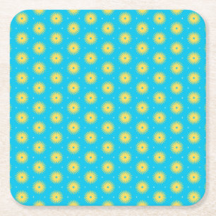 Dessous-de-verre Carré En Papier Fleurs jaunes