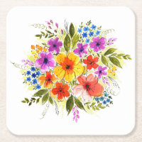 Fleurs peintes à la main, bouquet d'aquarelle lumi