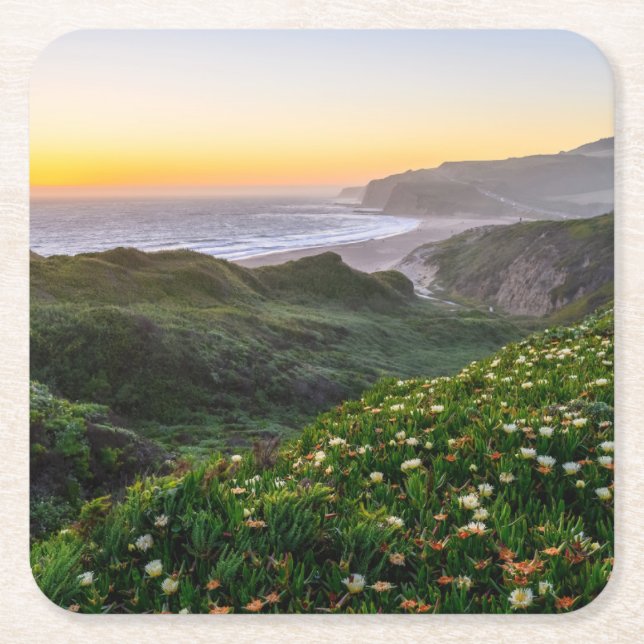 Dessous-de-verre Carré En Papier Fleurs | Père Noël Cruz Californie (Devant)