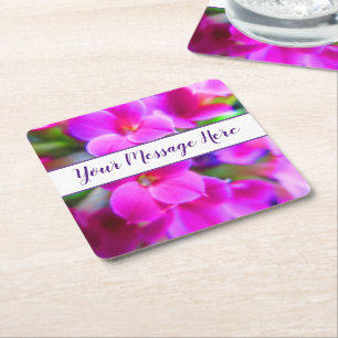 Dessous-de-verre Carré En Papier Fleurs vives et gaies Rose Magenta Violet Personna