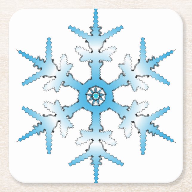 DESSOUS-DE-VERRE CARRÉ EN PAPIER FLOCON DE NEIGE (Devant)