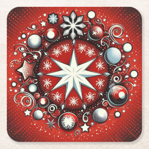 Dessous-de-verre Carré En Papier Flocon de neige