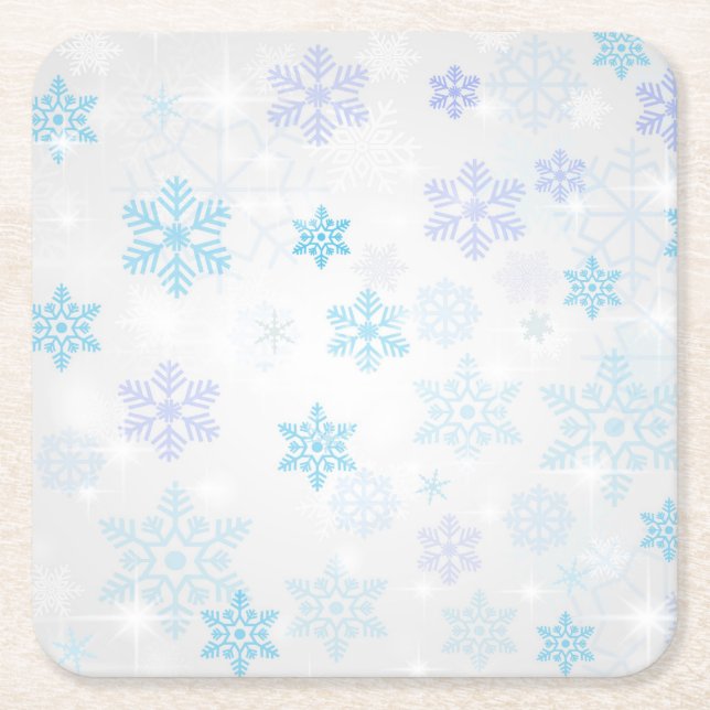 Dessous-de-verre Carré En Papier Flocon de neige (Devant)
