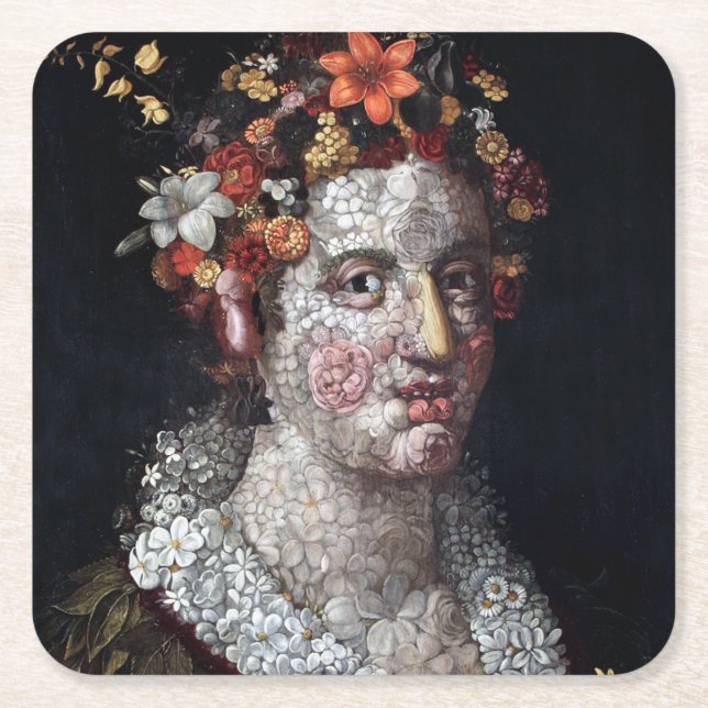 Dessous-de-verre Carré En Papier Flora, Arcimboldo (Devant)