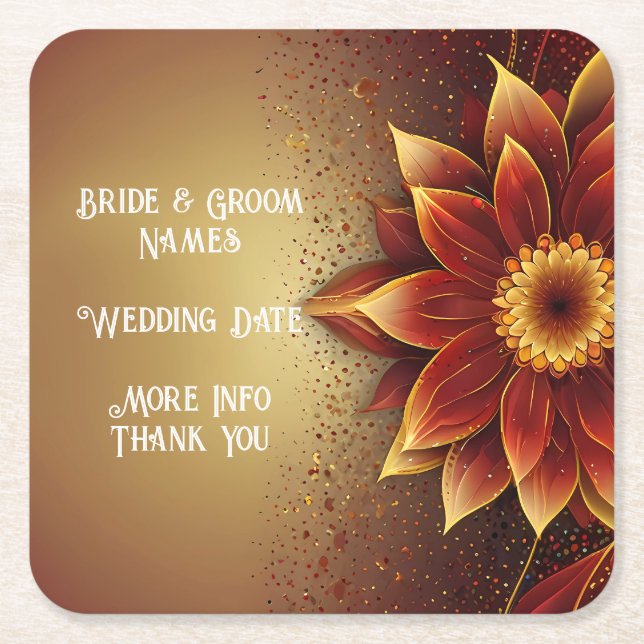 Dessous-de-verre Carré En Papier Floraison Éternelle : Une Célébration Intemporelle (Devant)