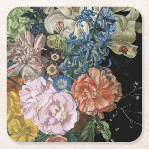 Dessous-de-verre Carré En Papier Floral baroque - Bouquet