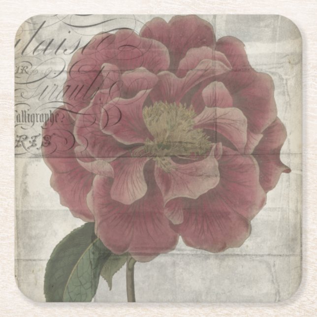 Dessous-de-verre Carré En Papier Floral français III (Devant)