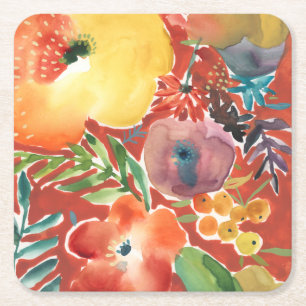 Dessous-de-verre Carré En Papier Florales abondantes III