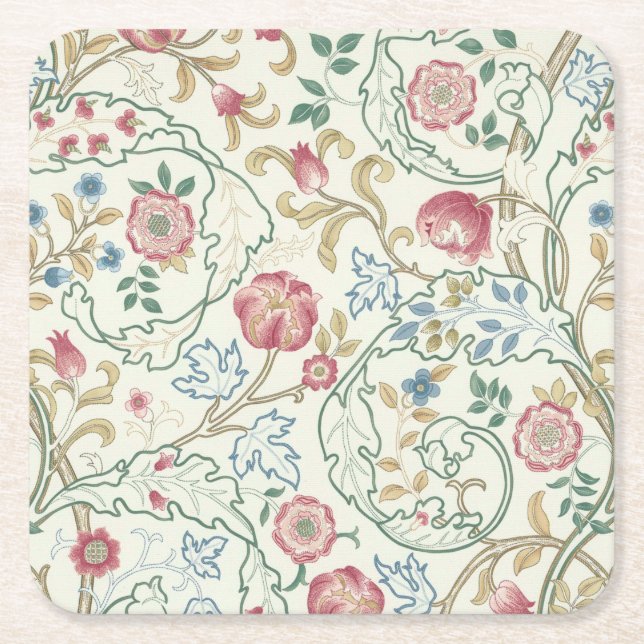 Dessous-de-verre Carré En Papier Flore, motifs floraux, William Morris (Devant)