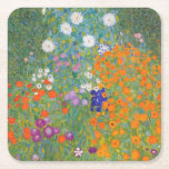 Dessous-de-verre Carré En Papier Flower Garden by Gustav Klimt<br><div class="desc">Beautiful colorful painting of a flower garden by Gustav Klimt. Amazing variations of colors and beautiful flowers fit beautiful on many sorts of wonderful products and venft ideas.</div>