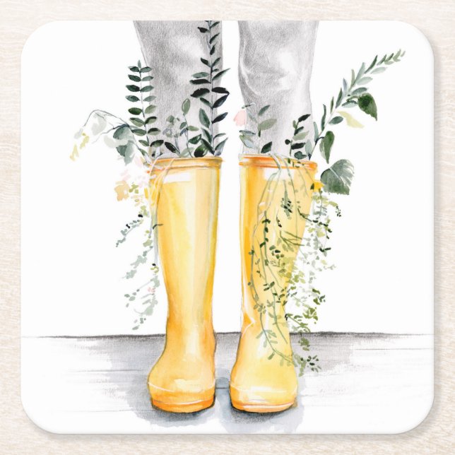 Dessous-de-verre Carré En Papier Flux et croissance I (Devant)