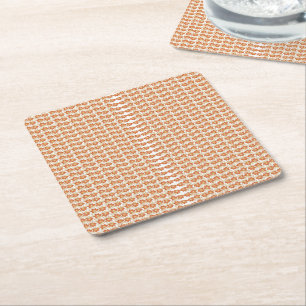 Dessous-de-verre Carré En Papier Fond captivant de carrés orange et blanc