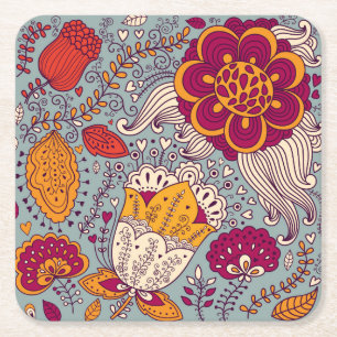 Dessous-de-verre Carré En Papier Fond élégant floral vintage