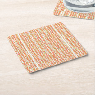 Dessous-de-verre Carré En Papier Fond rayé orange et blanc vibrant avec