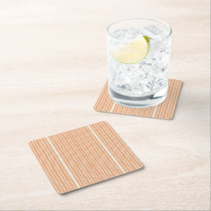 Dessous-de-verre Carré En Papier Fond rayé orange et blanc vibrant avec
