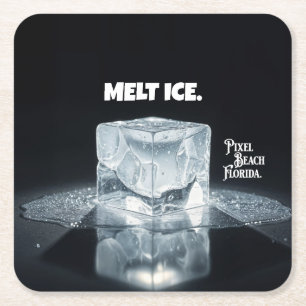 Dessous-de-verre Carré En Papier FONTE DE GLACE. Porte-clés