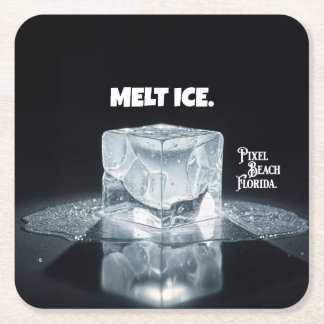 Dessous-de-verre Carré En Papier FONTE DE GLACE. Porte-clés