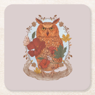 Dessous-de-verre Carré En Papier Forest Owl