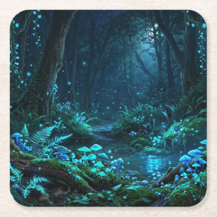 Dessous-de-verre Carré En Papier Forêt Magique