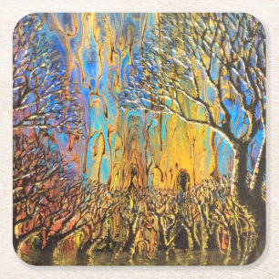 Dessous-de-verre Carré En Papier Forêt mystique
