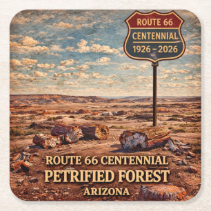 Dessous-de-verre Carré En Papier Forêt pétrifiée Arizona Centenaire Anniversaire